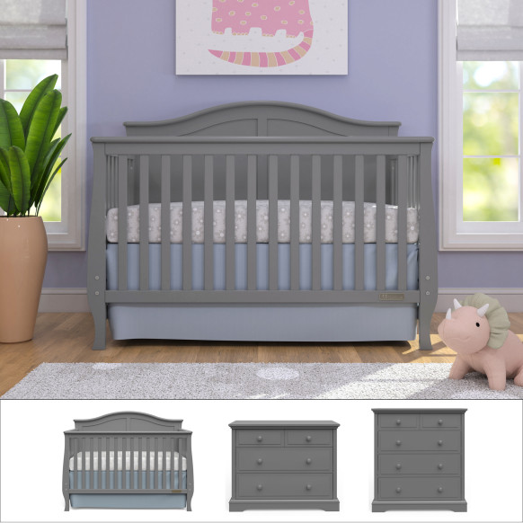 Camden 3 Piece Nursery Set, Nursery Crib And Changing Table Dresser Set