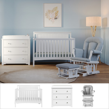child-craft-scout-3PC-nursery-set-crib-dresser-glider-matte-white