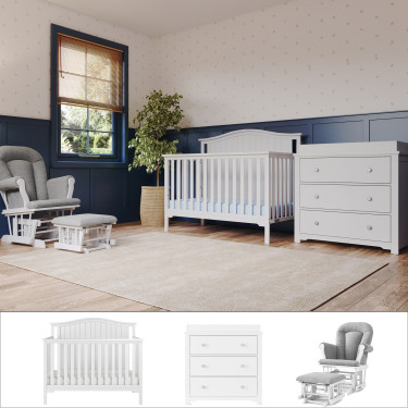 child-craft-hampton-arch-top-3PC-nursery-set-matte-white