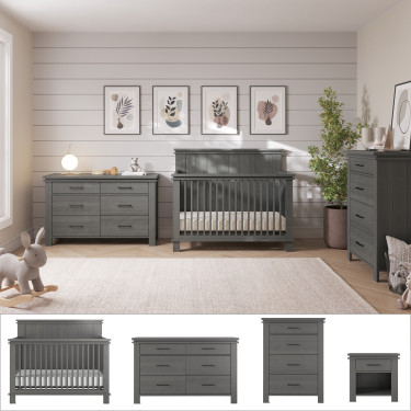 child-craft-denman-4PC-nursery-set-midnight-gray