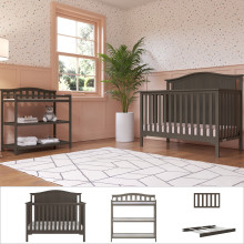Hampton Arch Top Nursery Set with Changing Table, 4 Piece