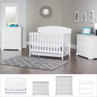 child-craft-delaney-crib-4PC-nursery-set-matte-white
