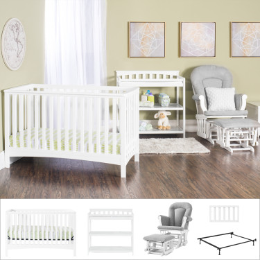 child-craft-london-5PC-nursery-set-matte-white