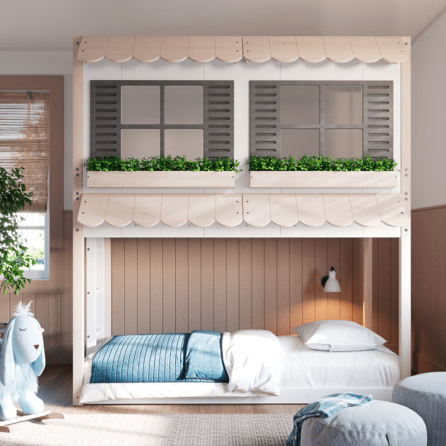 Bunk bed with house on top hot sale